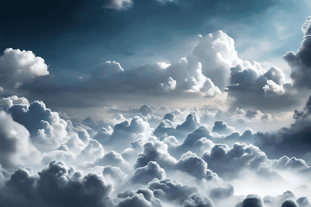 Dramatic clouds in a blue sky